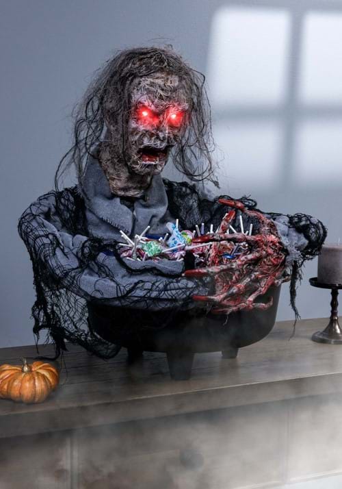 14-Inch Half Body Zombie with Red Light Up Eyes Decoration - US 2292