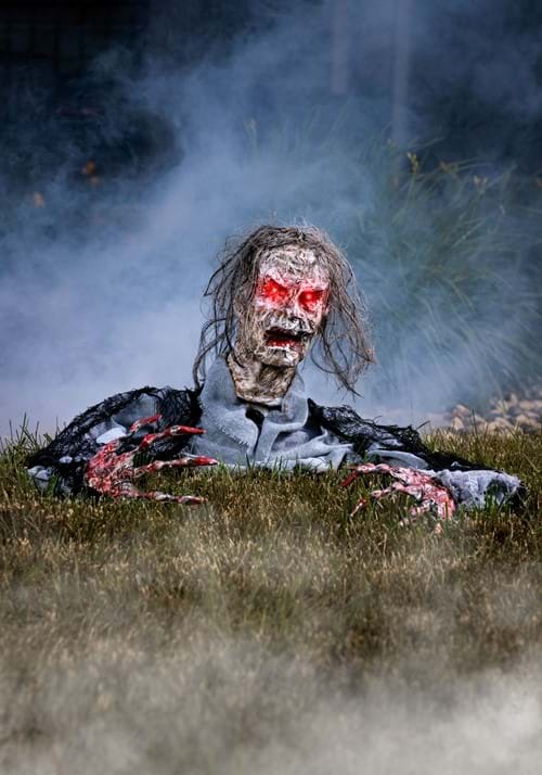 14-Inch Half Body Zombie with Red Light Up Eyes Decoration - US 2292