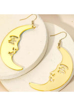 Iridescent Crescent Moon Costume Earrings - US 1994