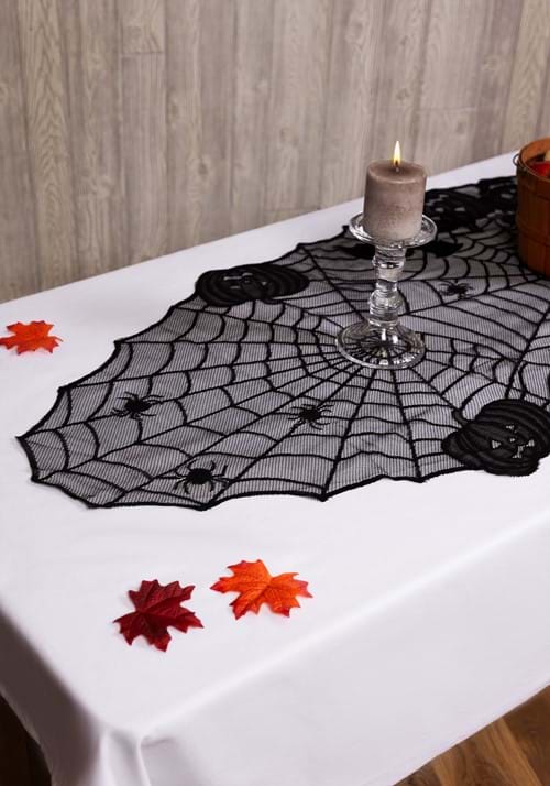 72"L x 27"W Halloween Black Pumpkins Table Runner Decoration - US 6714