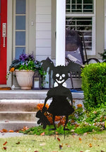 38-Inch Halloween Scary Girl Holding Toy Bear Lawn Decoration - US 3541