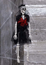 16-Inch Hanging Gothic Dress Skeleton Lady Prop Decoration - US 3915