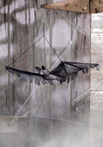19-Inch Hanging Gray Halloween Bat Decoration - US 1844