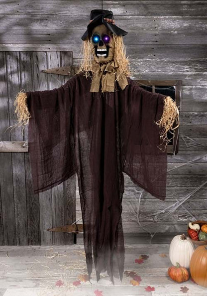 5.5FT Hanging Scarecrow with Color Changing LED Lights Prop Decoration - US 0321