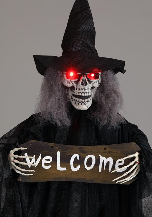 40-Inch Hanging Witch Welcome Prop Decoration - US 4451