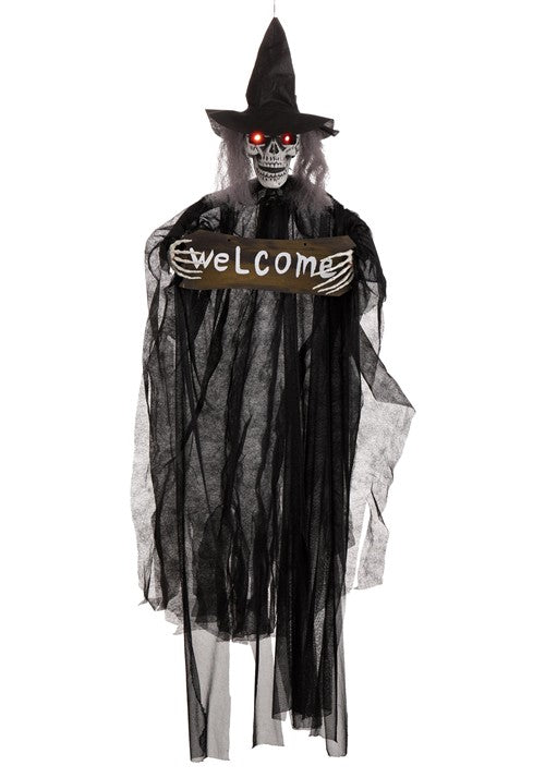 40-Inch Hanging Witch Welcome Prop Decoration - US 4451