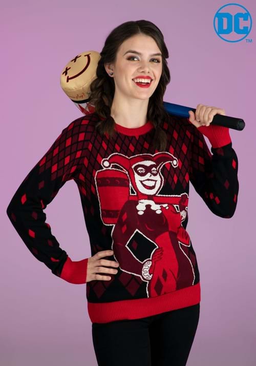 Harley Quinn Hammer Time Ugly Christmas Sweater - US 8127