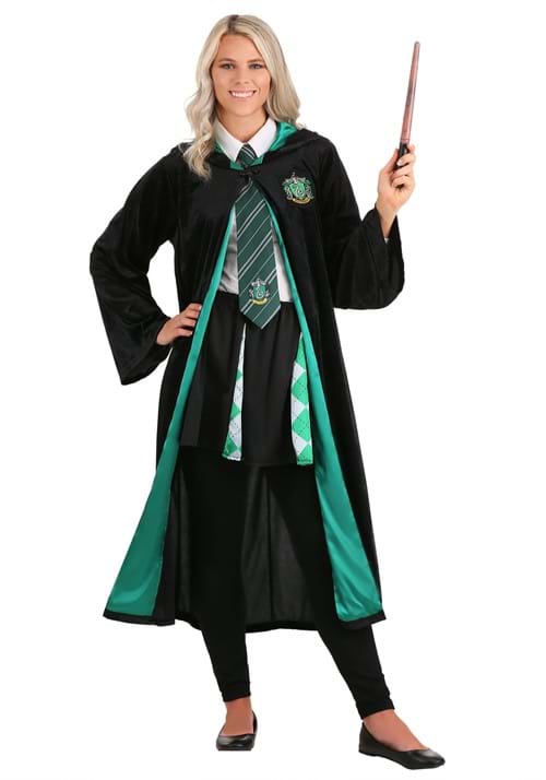 Plus Size Deluxe Harry Potter Slytherin Robe Costume for Adults - US 5372