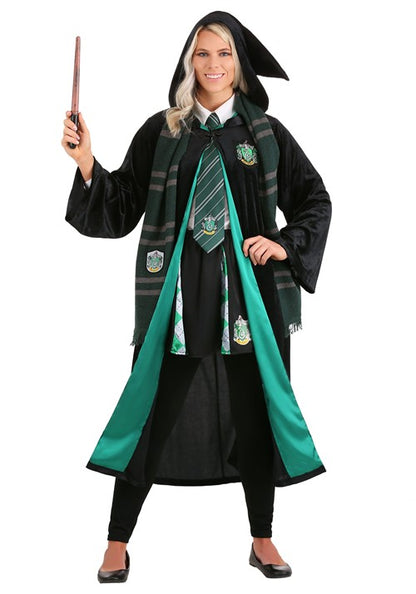 Plus Size Deluxe Harry Potter Slytherin Robe Costume for Adults - US 5372