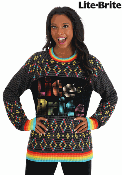 Adult Hasbro Lite Brite Christmas Sweater - US 5057