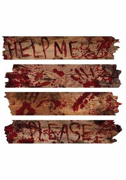 27-Inch Haunted Bloody "Help Me" Wooden Window Boards Decoration - US 1447