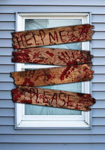 27-Inch Haunted Bloody "Help Me" Wooden Window Boards Decoration - US 1447