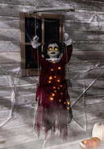 30-Inch Hanging Haunted Swing Girl with 20 Lights & Sounds Decoration - US 4744