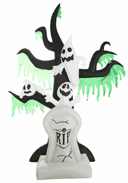 7.25FT Haunted Ghost Tree with Tombstone Inflatable Decoration - US 0531