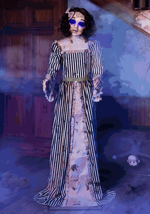 5.6FT Haunted Wind-Up Doll Animatronic Decoration - US 5526