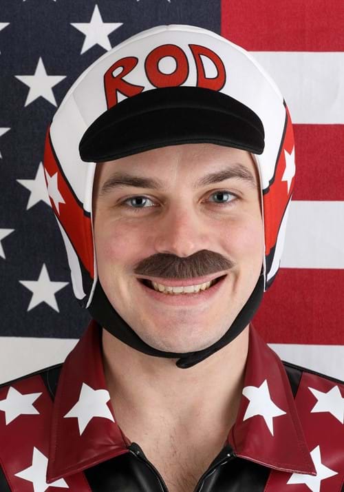 Men's Hot Rod Hero Helmet & Moustache Costume Kit - US 6184