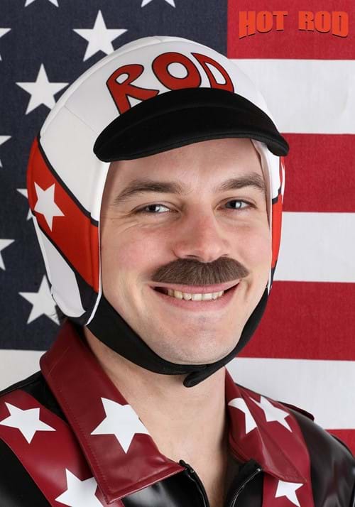 Men's Hot Rod Hero Helmet & Moustache Costume Kit - US 6184