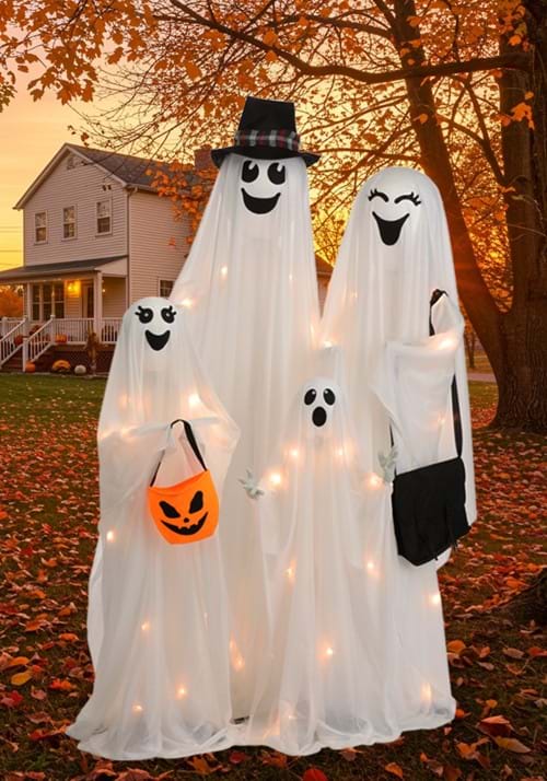 5.25FT Light Up High Spirited Ghost Family Halloween Decoration - Scream Saver - US 1914