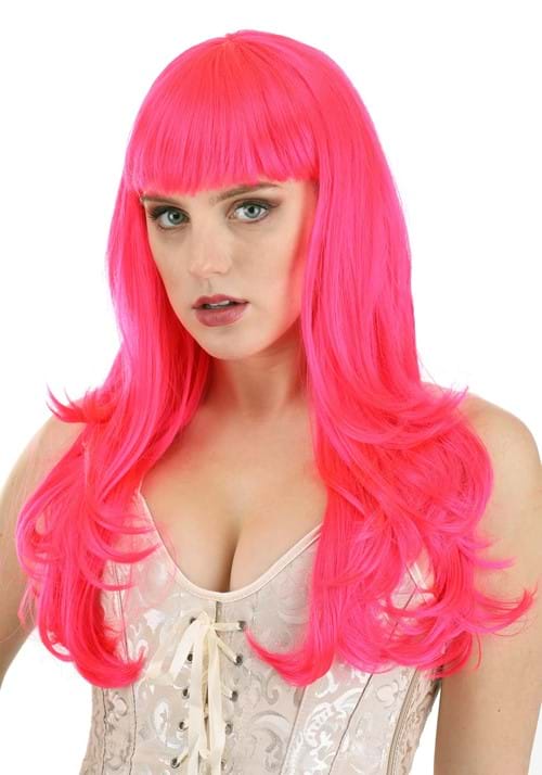 Hot Pink Long Wavy Wig for Women - US 9349