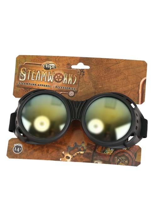 Industrial Black/Mirror Costume Goggles - US 4225