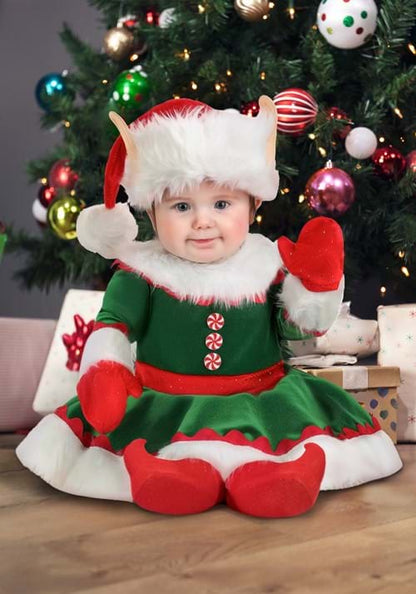 Girl's Christmas Elf Infant Costume - US 3865