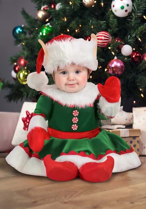 Girl's Christmas Elf Infant Costume - US 3865