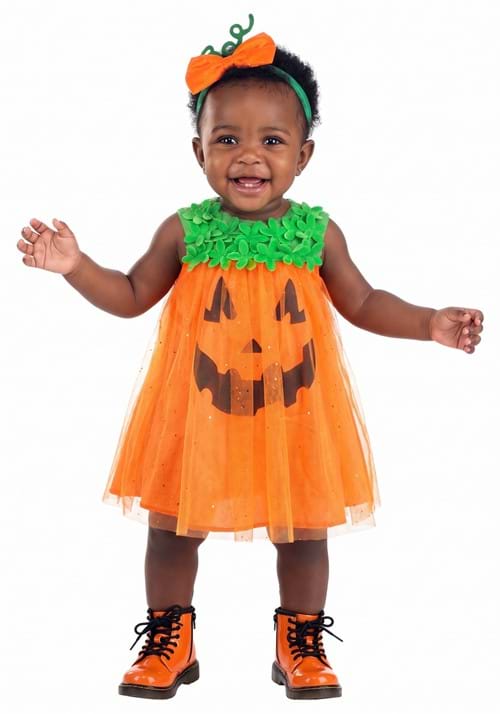 Shimmering Pumpkin Costume for Infants - US 9894