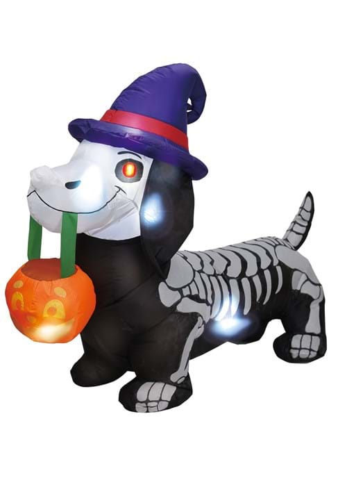 5FT Inflatable Wiener Dog Skeleton Prop Decoration - US 7695