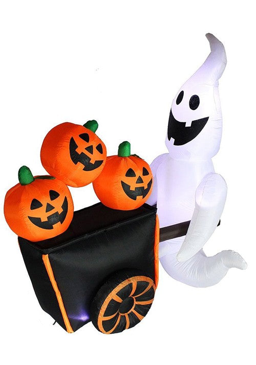 Inflatable 6FT Pumpkin Vendor Ghost Halloween Decoration - US 2380