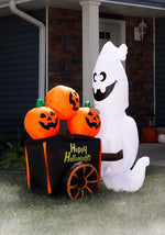 Inflatable 6FT Pumpkin Vendor Ghost Halloween Decoration - US 2380
