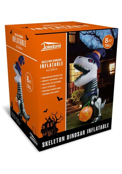 8FT Inflatable Skeleton T-Rex Halloween Decoration - US 6415