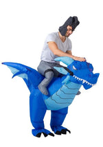 Inflatable Blue Dragon Ride-On Costume for Adults - US 4165