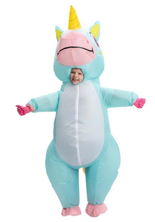 Kid's Inflatable Blue Unicorn Costume - US 3285