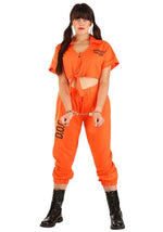 Women's Plus Size Orange Inmate Prisoner Costume - US 0063