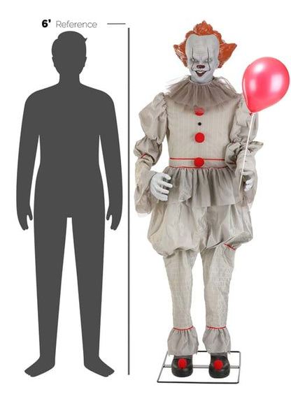 6FT Animated IT Pennywise Clown Halloween Decoration - US 1792