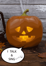 Jabberin' Jack Talking 11-Inch Pumpkin Halloween Decoration - US 4114