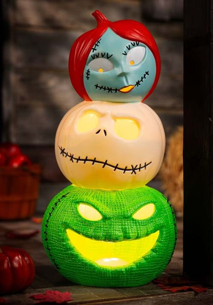 19-Inch Jack, Sally and Oogie Boogie Light Up Pumpkin Decoration - US 9267