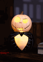 8.25-Inch Nightmare Before Christmas Jack Skeleton Pumpkin Light Up Decoration - US 3078