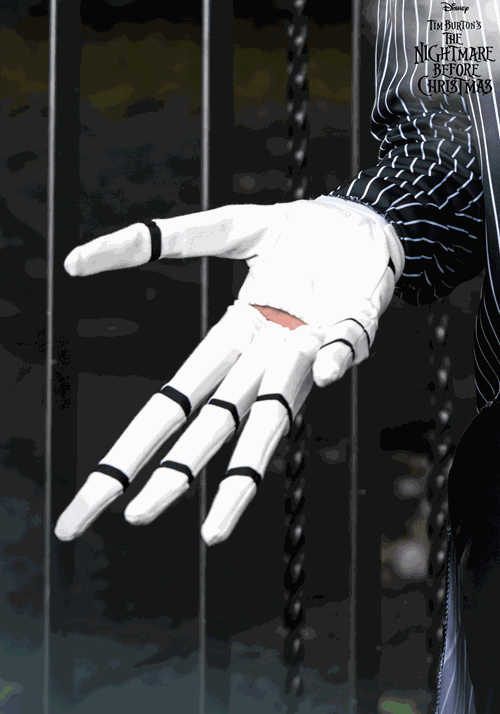 Adult Jack Skellington Moving Hands Costume Gloves - US 4705