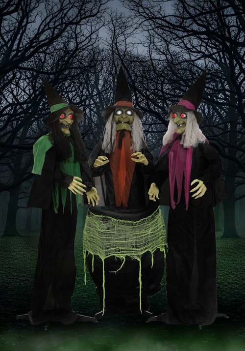 6.25FT Judy, Jody, and Julie Coven of Witches Animated Decoration - Scream Saver - US 9441