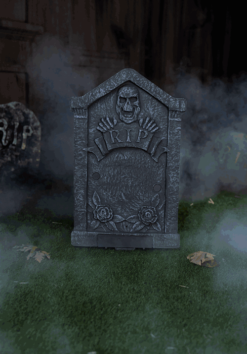 2.1FT Jump Scare Skull and Tombstone Animated Decoration - Tekky - US 0903