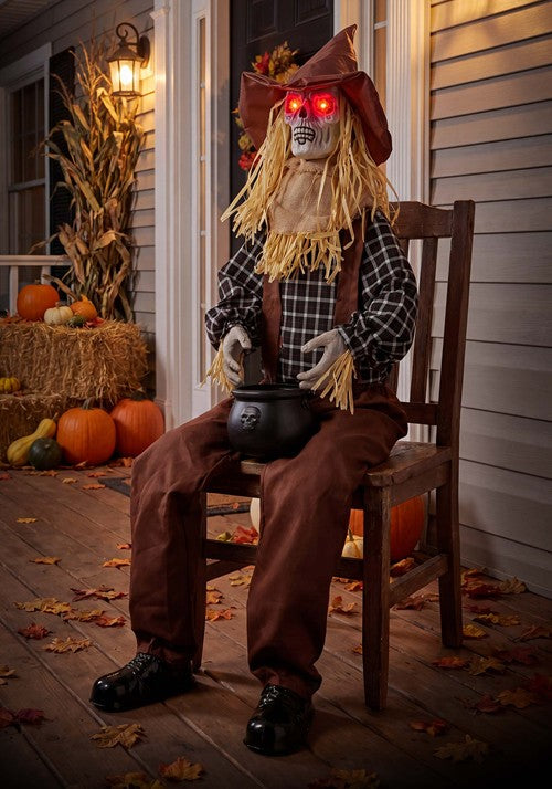 4.5FT Jumpy Juniper the Startling Scarecrow Animatronic Decoration - Scream Saver - US 1755