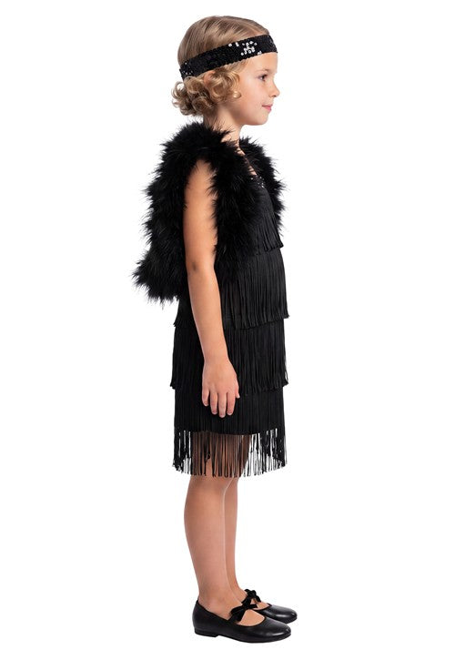 Kid's Classic 1920's Black Flapper Costume - US 4910