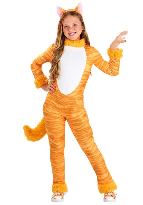 Girl's Big Tailed Tabby Cat Costume - US 9220