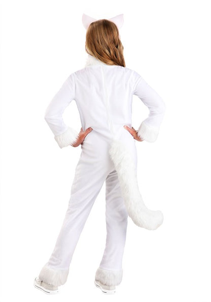 Kid's Big Tailed White Cat Costume - US 4974