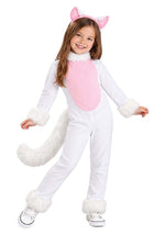 Kid's Big Tailed White Cat Costume - US 4974