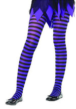 Black and Purple Striped Kid's Tights - US 9373