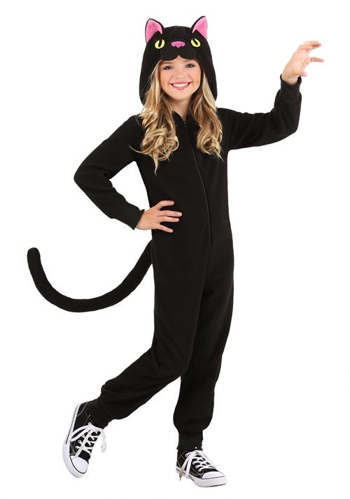 Child's Black Cat Onesie - US 7814