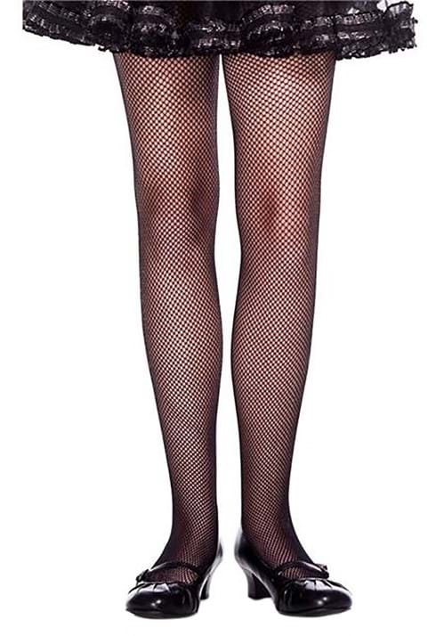 Girl's Black Fishnet Tights - US 6304
