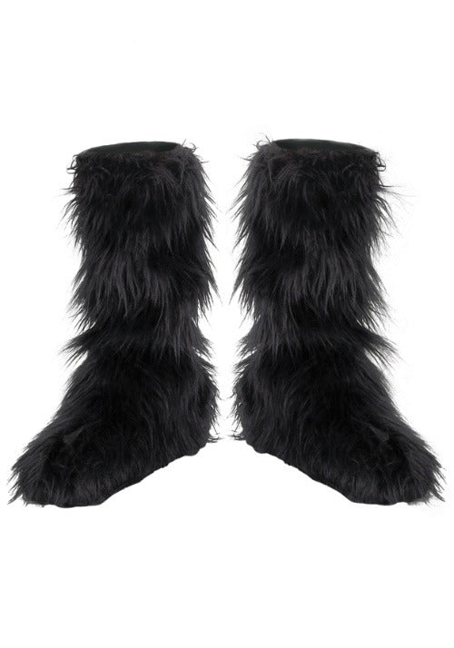 Black Kid's Furry Boot Covers - US 1608